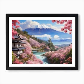 Mt Fuji Japan landscape Art Print