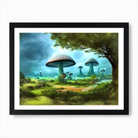 Alien Mushroom Forest 1 Art Print