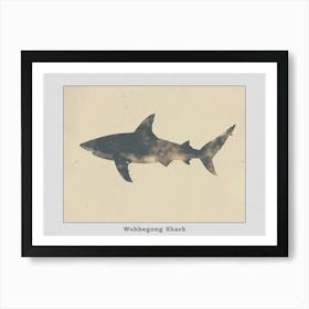 Wobbegong Shark Silhouette 4 Poster Art Print