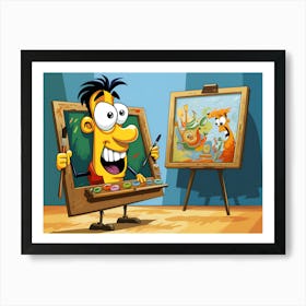 Cartoon Artist Art Print