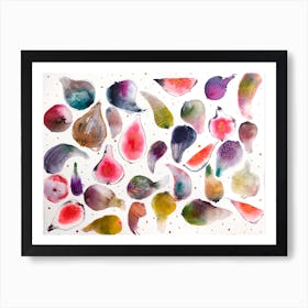 Colorful Figs Watercolor Art Print