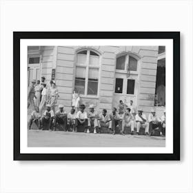 People Sitting On The Curb Waiting For The Parade, National Rice Festival, Crowley, Louisiana By Russell Lee Art Print