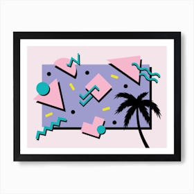 Memphis Pattern Retro Synthwave 80s Vintage 90s Dreamwave Palmtree Artwork Art Print