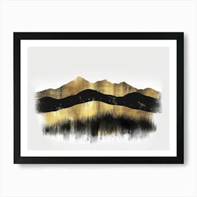 Gold And Black Mountains Canvas Print 1 Art Print