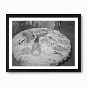 Dinner Table Of Tenant Farm Family Living Near Sallisaw, Oklahoma, Food Consists Of Beans, Cornbread, Lettuce, Fried Art Print