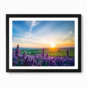 Lavender Field At Sunset 1 Art Print