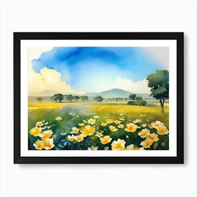 Field Of Yellow Flowers Art Print