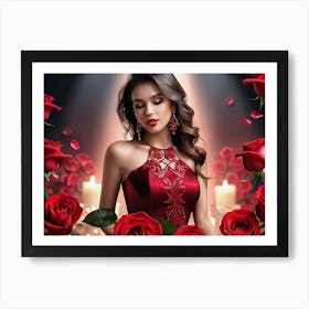 Passionate Beautiful Girl Art Print