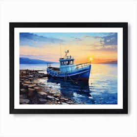 Fishing Boat At Sunset 1 Art Print