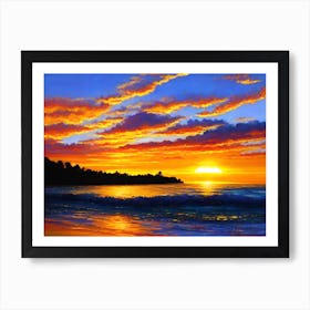 Sunset At The Beach 95 Art Print