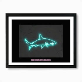 Neon Pink Aqua Wobbegong Shark Poster 1 Art Print