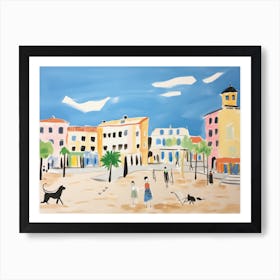 Rimini Italy Cute Watercolour Illustration 1 Art Print