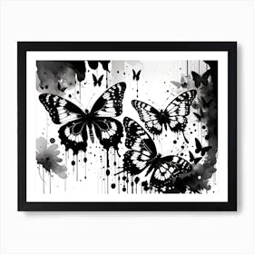 Black And White Butterflies 4 Art Print