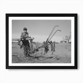 Untitled Photo, Possibly Related To Son Of Pomp Hall, Tenant Farmer, Going To Work The Field With A Spike Tooth Harro Art Print