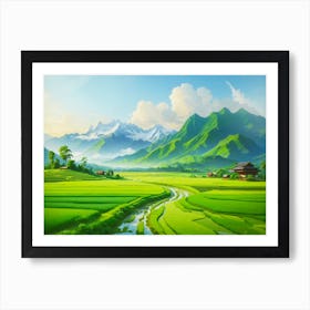 Harmony of Nature: A Vision of Peace and Prosperity in a Green World Art Print