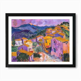 Village Harmony Painting Inspired By Paul Cezanne Art Print