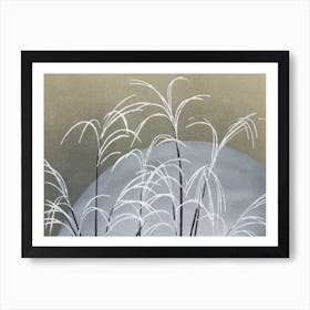 Frost By Kamisaka Sekka (1909) | Japanese traditional art | vintage art print | winter art print | reeds in the snow| gold black and white | FParrish Art Prints | winter wall art Art Print
