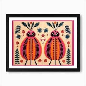 Ladybug Folk Style Animal Illustration Art Print