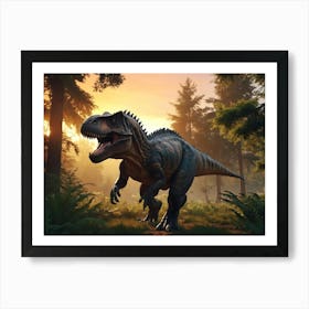 T-Rex In The Forest 2 Art Print