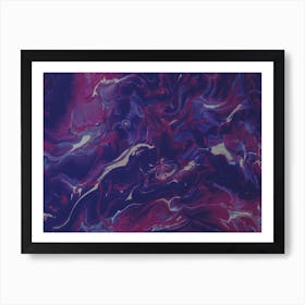 Purple And Blue Abstract Painting 2 Art Print