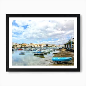 Boats In The Lagoon of San Gines, Arrecife, Lanzarote Canary Island (Spain Series) Art Print