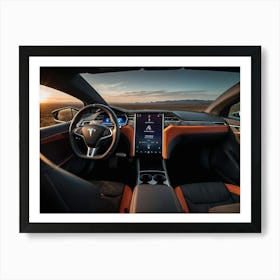 Interior Of Tesla Model S 1 Art Print