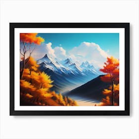 Autumn Trees In The Mountains 2 Art Print