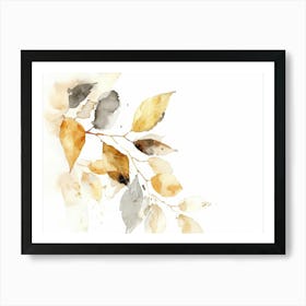 Watercolor Of Autumn Leaves Art Print