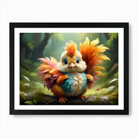 Feathered friend, Colorful Chicken #3 Art Print