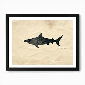 Angel Shark Silhouette 2 Art Print