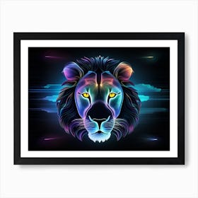 Neon Lion 3 Art Print