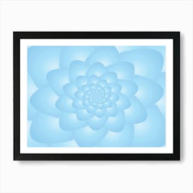 Pastel Colors Flower Pattern Set Blue Art Print