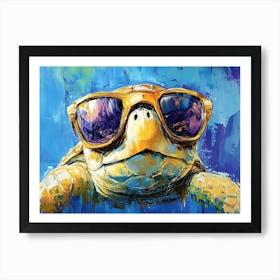 Sea Turtle In Sunglasses 2 Art Print