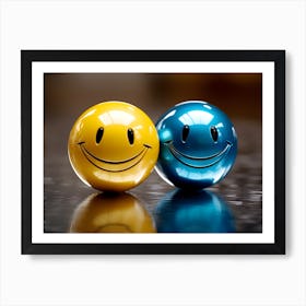 Two Smiley Faces Art Print