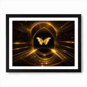 Golden Butterfly 89 Art Print