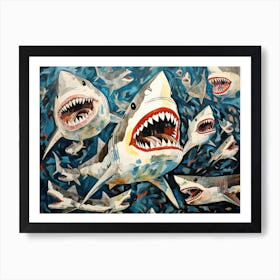 Great White Sharks Art Print