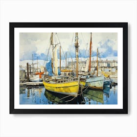 Boats In The Harbor 6 Art Print