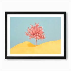 Pink Tree In The Desert Art Print