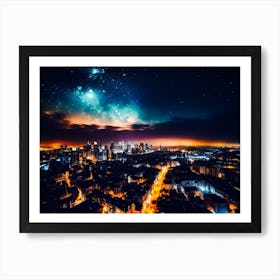 Night Sky Over City 10 Art Print