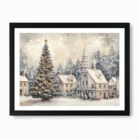 Christmas tree in Village Art Print