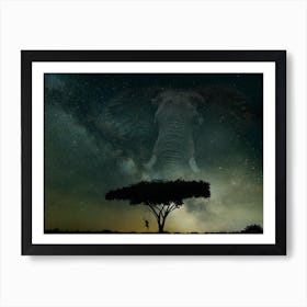 Emerald Elephant Galaxy Art Print