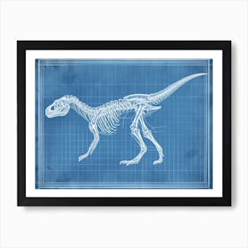 Corythosaurus Skeleton Hand Drawn Blueprint 1 Art Print
