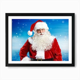 A Traditional Santa Claus Costume With Vivid White Fur Accents Bright Red Coat Velvet Hat And Flu (5) Art Print