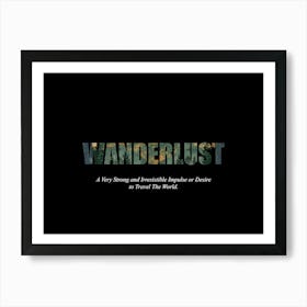 Wanderlust Poster Vintage Landscape Illustration 3 Art Print