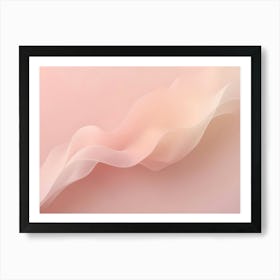 Abstract Background With Soft, Flowing Fabric Like Waves In Shades Of Pink And Beige Art Print