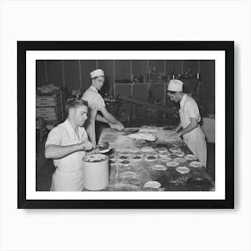 Making Pies, Rolling Crusts And Filling Them At Bakery At San Angelo, Texas By Russell Lee Art Print
