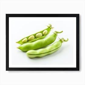 Pea Pods Isolated On White Background Art Print