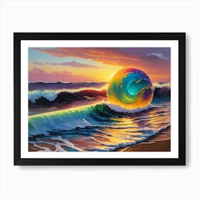 Default Tropical Beach Sunset Surfing Slime Ball Inspired By L 2 85aa1dac F03e 423f 8b3f Ad4ac0ec52fb 1 (1) Art Print