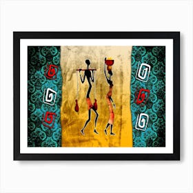 Tribal African Art Illustration In Painting Style 309 Art Print