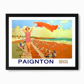 Happy Girl On Paignton, South Devon, England Affiche